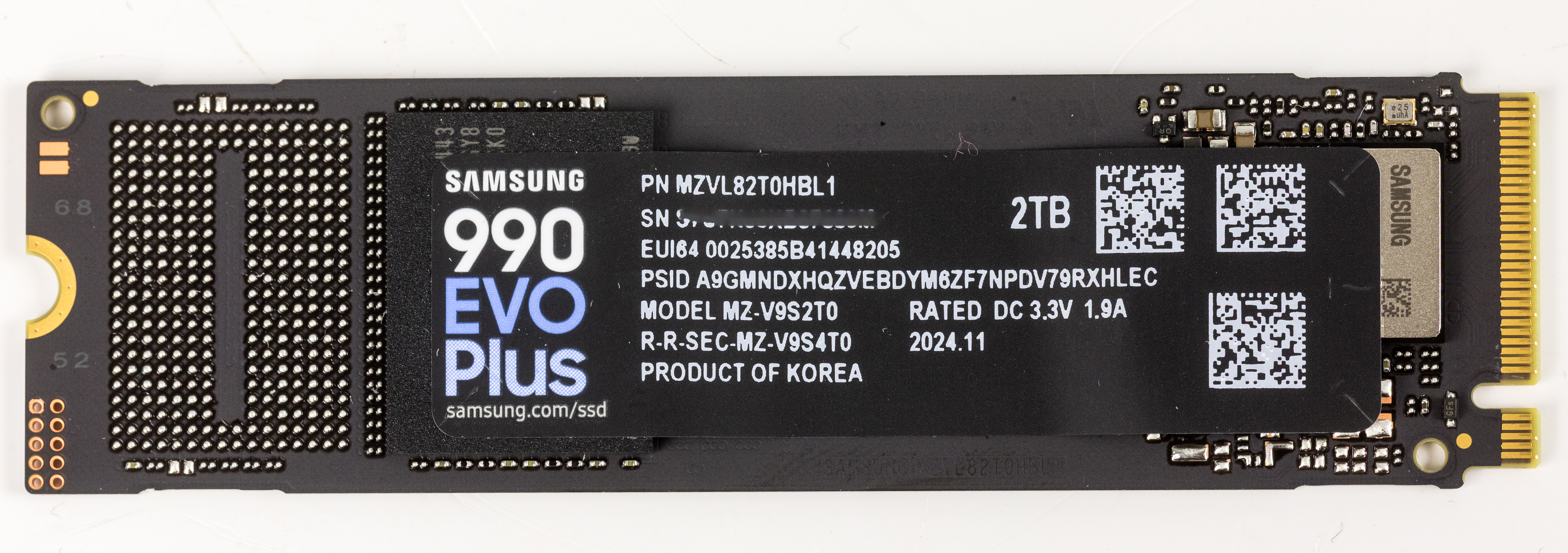 Authentic Samsung 990 EVO Plus 2TB bare NVMe SSD front view